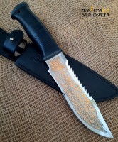 Нож "Тайга" с позолотой - Интернет-магазин ножей и подарков из Златоуста. "Мастера Златоуста"
